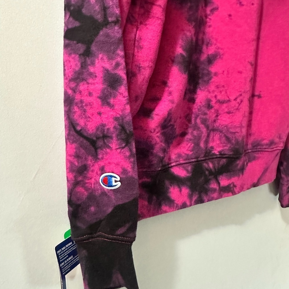 CHAMPION - Women - Galaxy Dye Hoodie - Pink/Black Size Small NWT - Picture 7 of 8